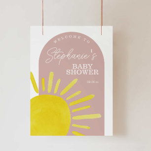 Póster Signo de bienvenida de Baby Shower del Chica Sun S