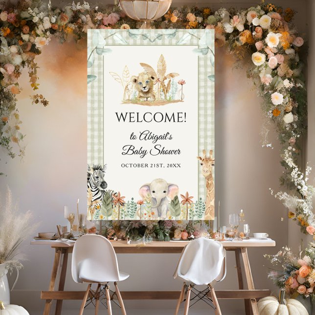 Póster Signo de bienvenida de Baby Shower del chico safar (Subido por el creador)