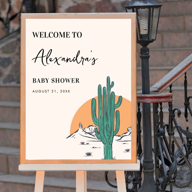 Póster Signo de bienvenida de Baby Shower del desierto de (Subido por el creador)
