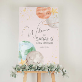 Póster Signo de bienvenida de Baby Shower del espacio ext