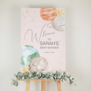 Póster Signo de bienvenida de Baby Shower del espacio ext