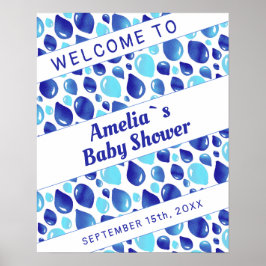 Póster Signo de bienvenida de Baby Shower del patrón de g