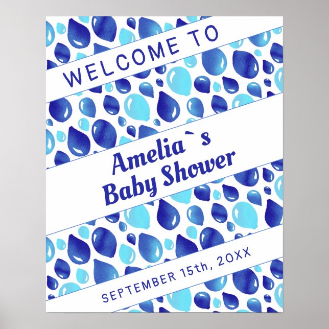 Póster Signo de bienvenida de Baby Shower del patrón de g (Frente)