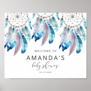 Póster Signo de bienvenida de Baby Shower Dreamcatcher de