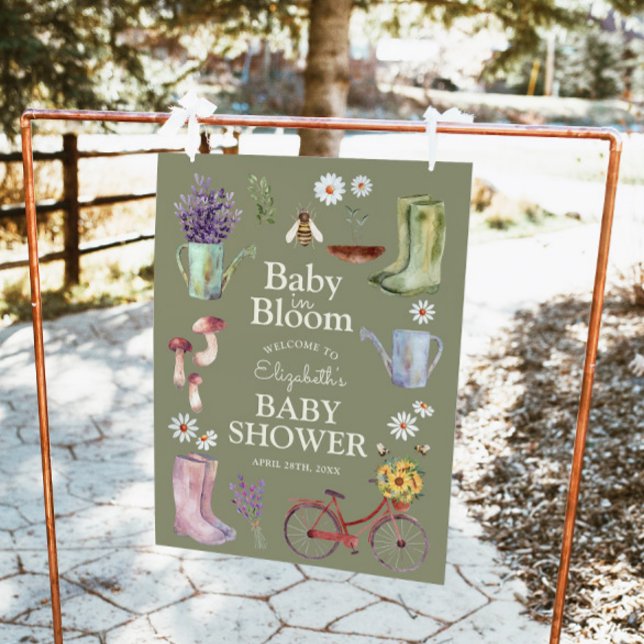 Póster Signo de bienvenida de Baby Shower en Bloom Garden (Subido por el creador)