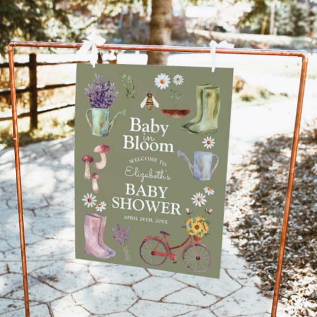 Póster Signo de bienvenida de Baby Shower en Bloom Garden (Subido por el creador)