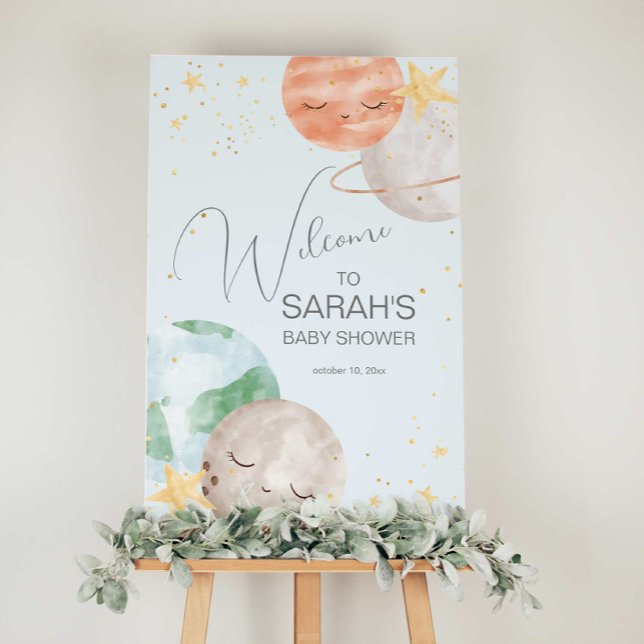 Póster Signo de bienvenida de Baby Shower en el espacio e (Subido por el creador)