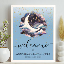 Póster Signo de bienvenida de Baby Shower en la Luna