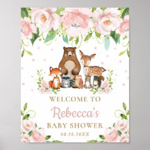 Signo de bienvenida de Baby Shower Floral para ani