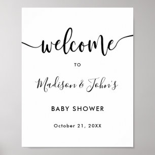 Póster Signo de bienvenida de Baby Shower monocromo de ti