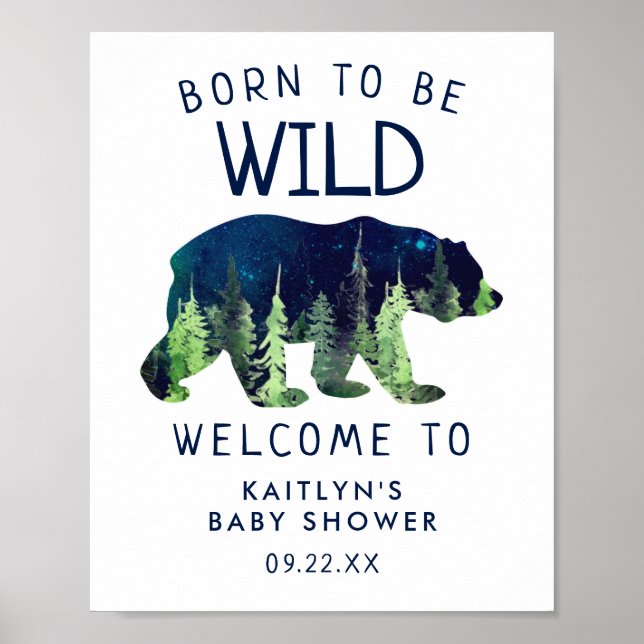 Póster Signo de bienvenida de Baby Shower Nacido para ser (Frente)
