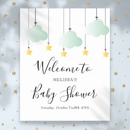 Póster Signo de bienvenida de Baby Shower neutral de Twin