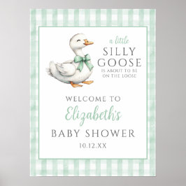 Póster Signo de bienvenida de Baby Shower neutro de Goose
