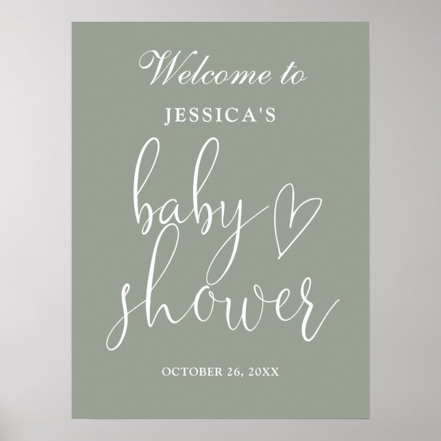 Póster Signo de bienvenida de Baby Shower neutro en géner (Frente)