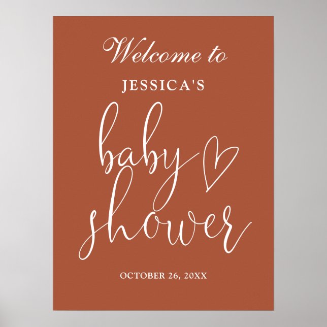 Póster Signo de bienvenida de Baby Shower neutro en géner (Frente)