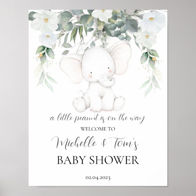 Póster Signo de bienvenida de Baby Shower neutro en géner (Frente)
