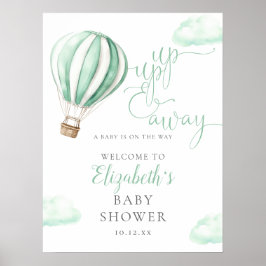 Póster Signo de bienvenida de Baby Shower neutro en globo