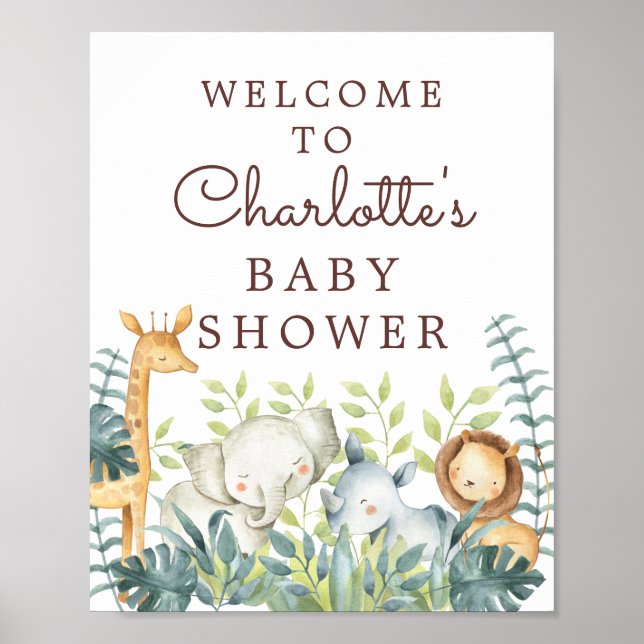 Póster Signo de bienvenida de Baby Shower neutro para ani (Frente)