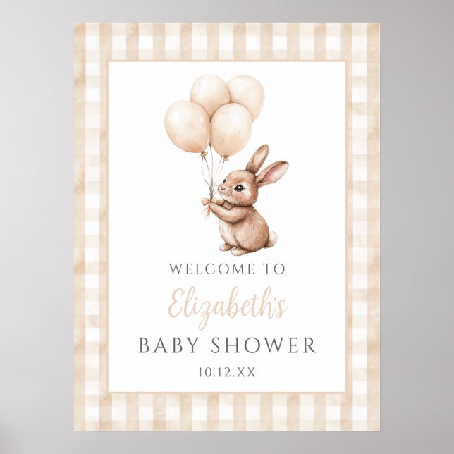 Póster Signo de bienvenida de Baby Shower neutro para con (Frente)