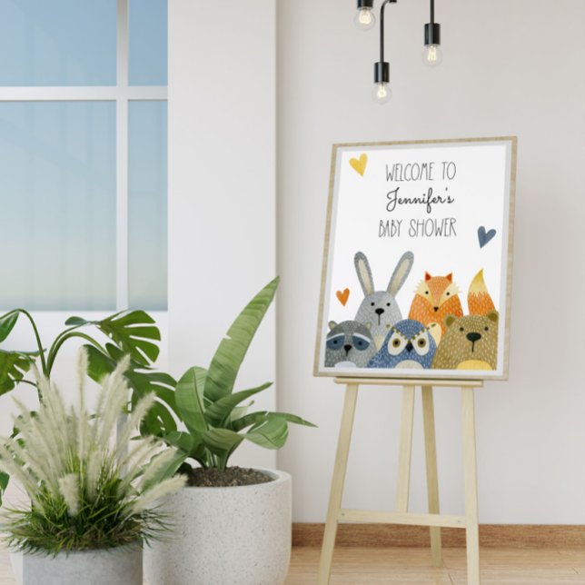 Póster Signo de bienvenida de Baby Shower para animales d (Subido por el creador)
