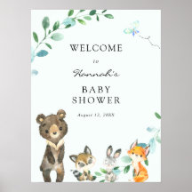 Signo de bienvenida de Baby Shower para animales d