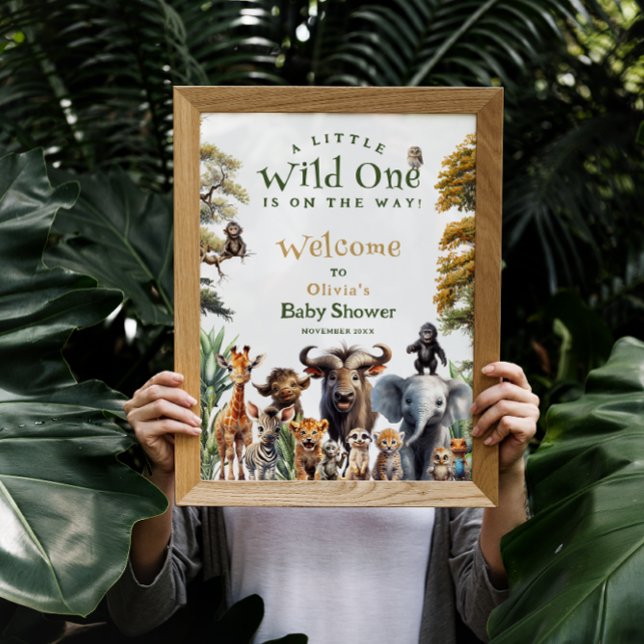 Póster Signo de bienvenida de Baby Shower para animales s (Subido por el creador)