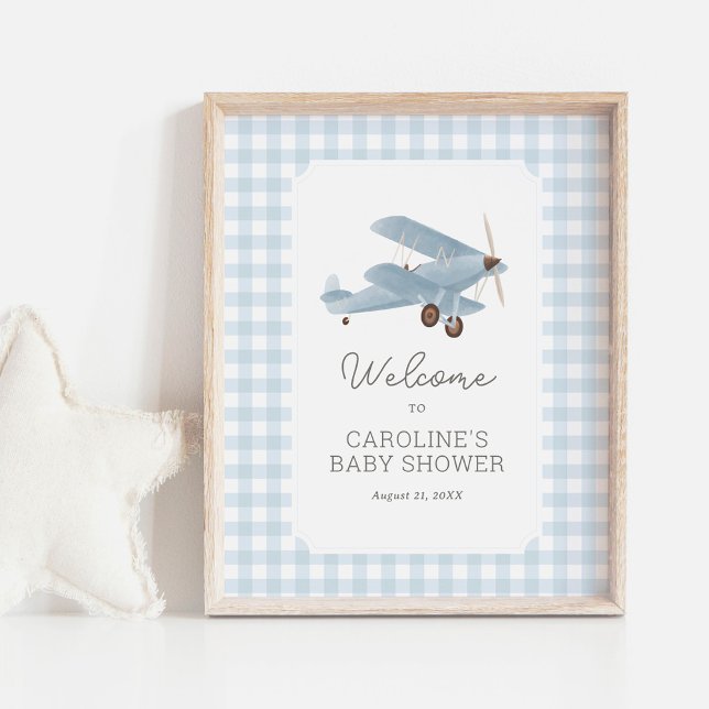 Póster Signo de bienvenida de Baby Shower para avión de v (Subido por el creador)