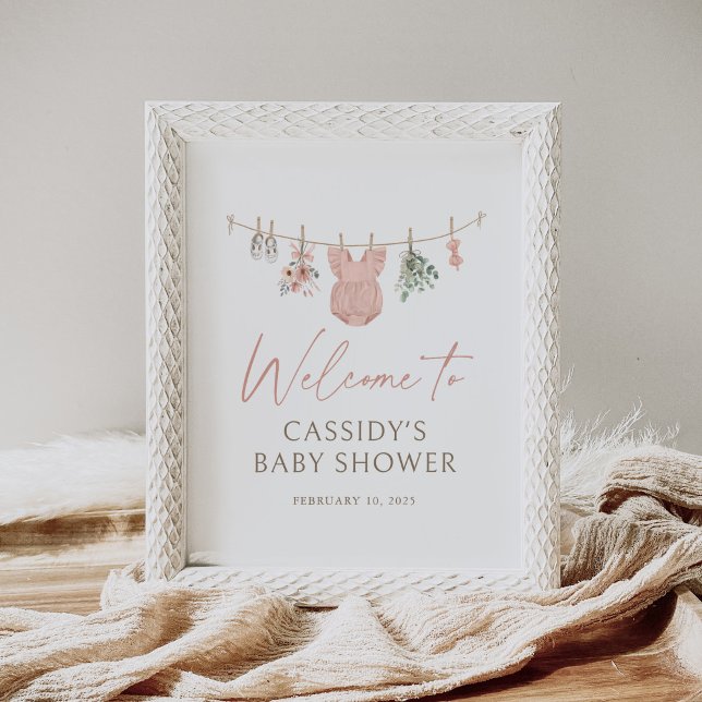 Póster Signo de bienvenida de Baby Shower para bebé Chica (Subido por el creador)