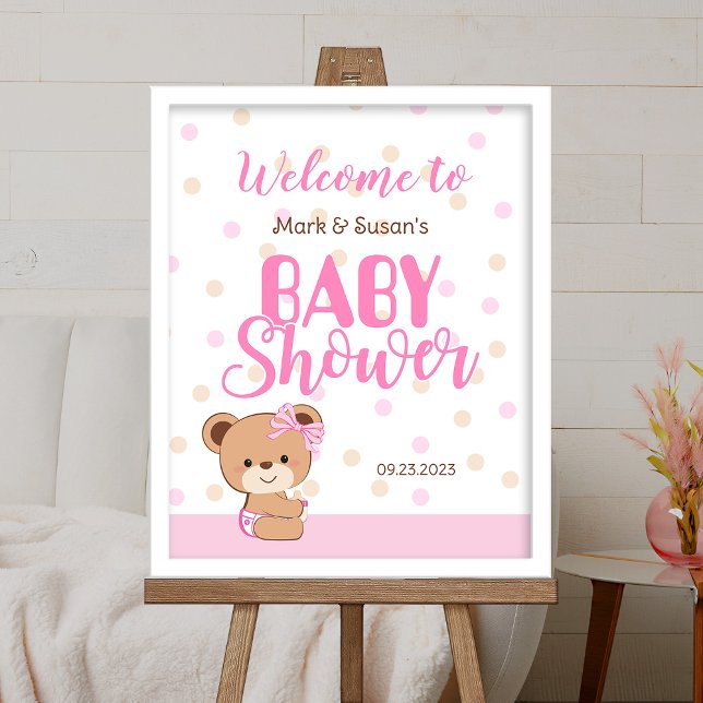 Póster Signo de bienvenida de Baby Shower para bebé lindo (FRAME IS NOT INCLUDED)