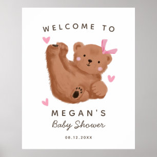 Póster Signo de bienvenida de Baby Shower para Chica de o