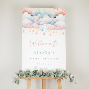 Póster Signo de bienvenida de Baby Shower para Cloud and
