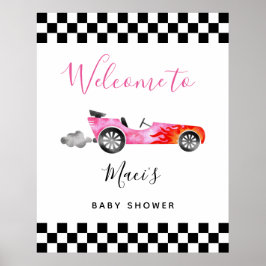 Póster Signo de bienvenida de Baby Shower para coches de 