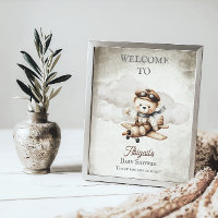 Signo de bienvenida de Baby Shower para el avión T