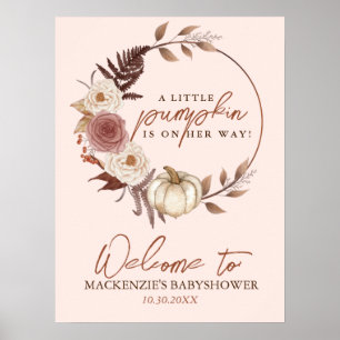 Póster Signo de bienvenida de Baby Shower para el Chica d