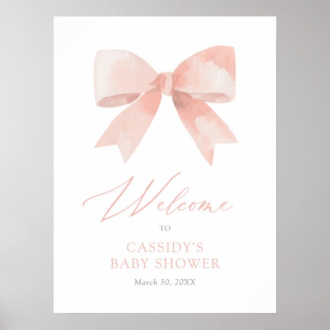 Póster Signo de bienvenida de Baby Shower para el Chica d (Frente)