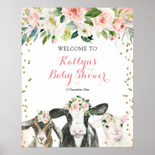 Póster Signo de bienvenida de Baby Shower para el Chica f