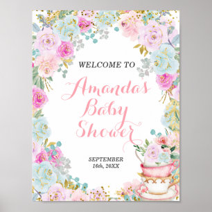 Póster Signo de bienvenida de Baby Shower para el Fiesta 