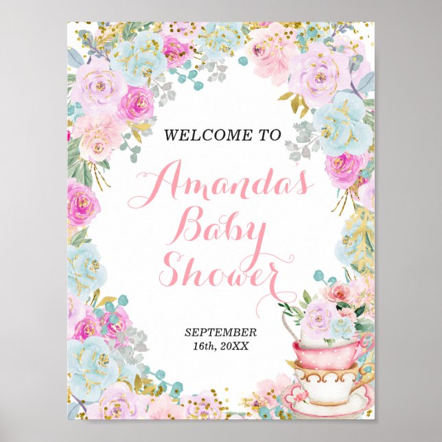 Póster Signo de bienvenida de Baby Shower para el Fiesta  (Frente)