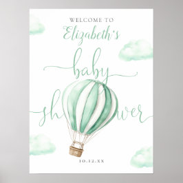 Póster Signo de bienvenida de Baby Shower para el globo d