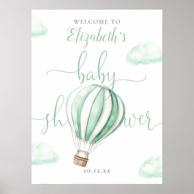 Póster Signo de bienvenida de Baby Shower para el globo d (Frente)