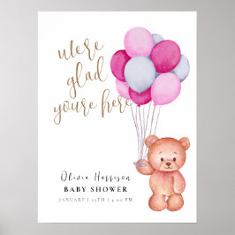 Póster Signo de bienvenida de Baby Shower para el globo d