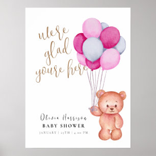 Póster Signo de bienvenida de Baby Shower para el globo d