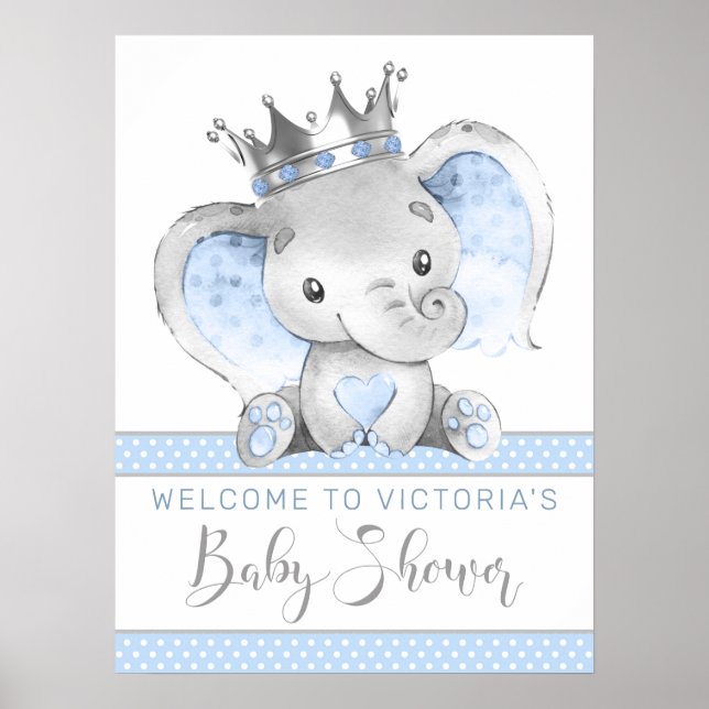 Póster Signo de bienvenida de Baby Shower para el joven e (Frente)