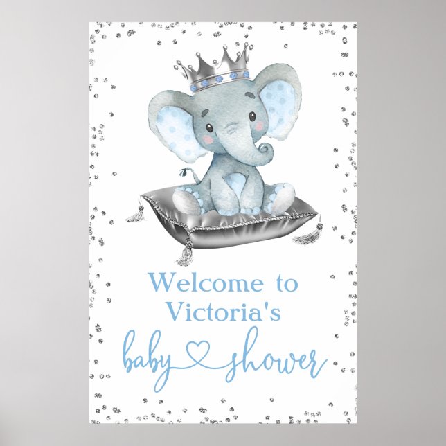Póster Signo de bienvenida de Baby Shower para el joven e (Frente)