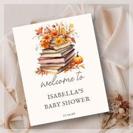 Póster Signo de bienvenida de Baby Shower para el libro d