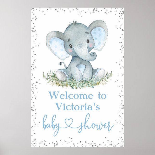 Póster Signo de bienvenida de Baby Shower para el Purpuri (Frente)