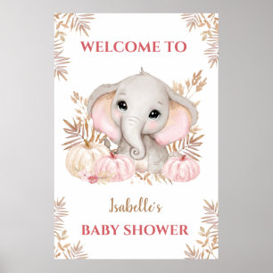 Póster Signo de bienvenida de Baby Shower para Elephant C
