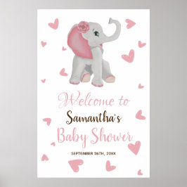 Póster Signo de bienvenida de Baby Shower para Elephant C