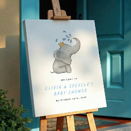 Póster Signo de bienvenida de Baby Shower para Elephant J