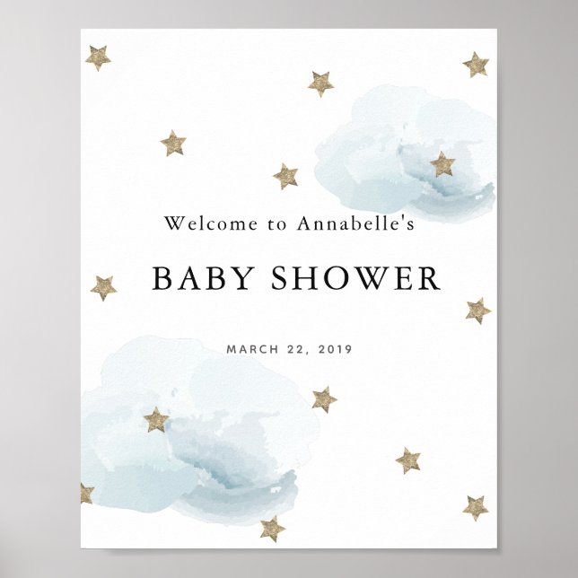 Póster Signo de bienvenida de Baby Shower para estrellas  (Frente)